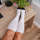 White With Black Bottoms Non-Binding Diabetic Socks