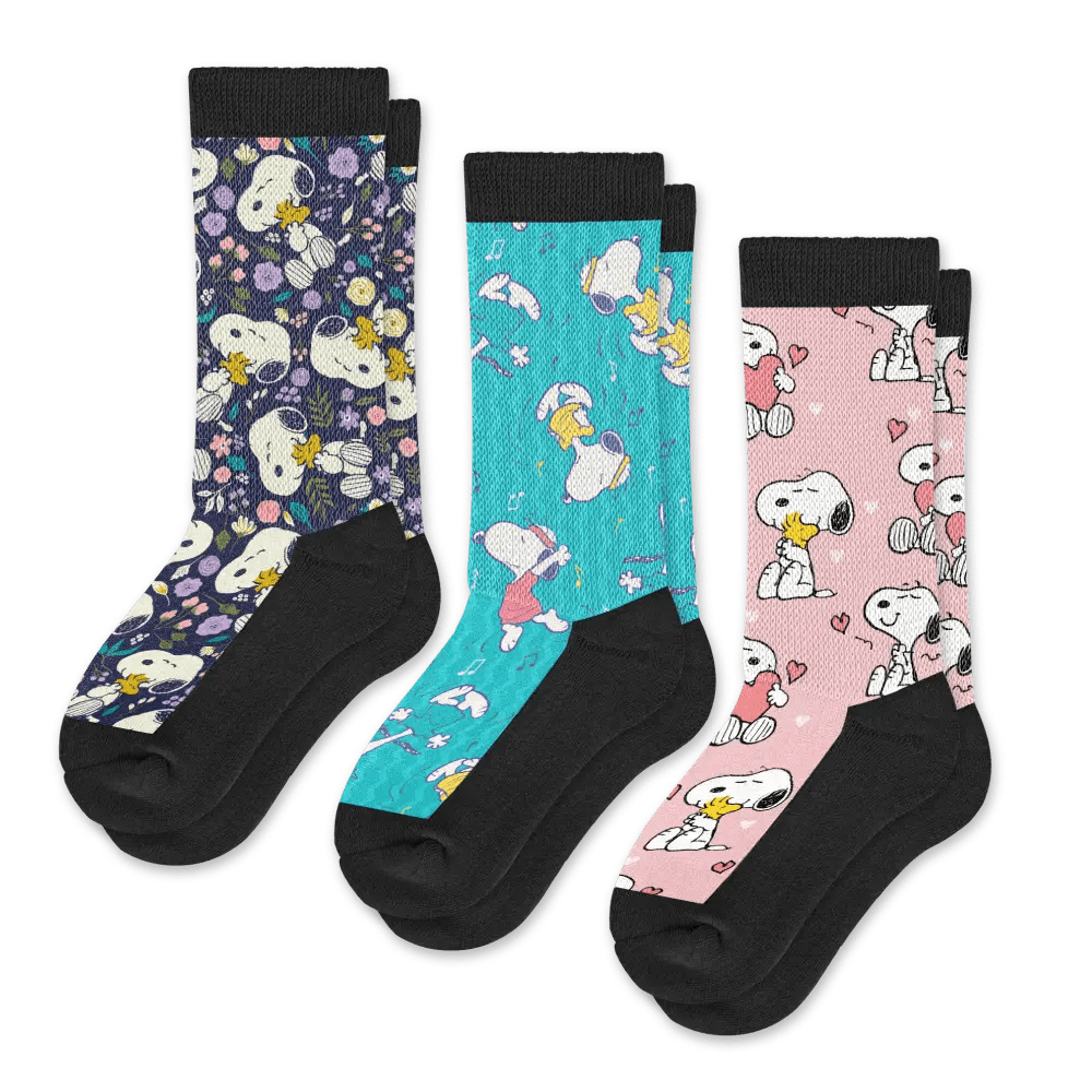 Socks Snoopy Bundle 3-Pack - Ultra-Stretchy | Viasox