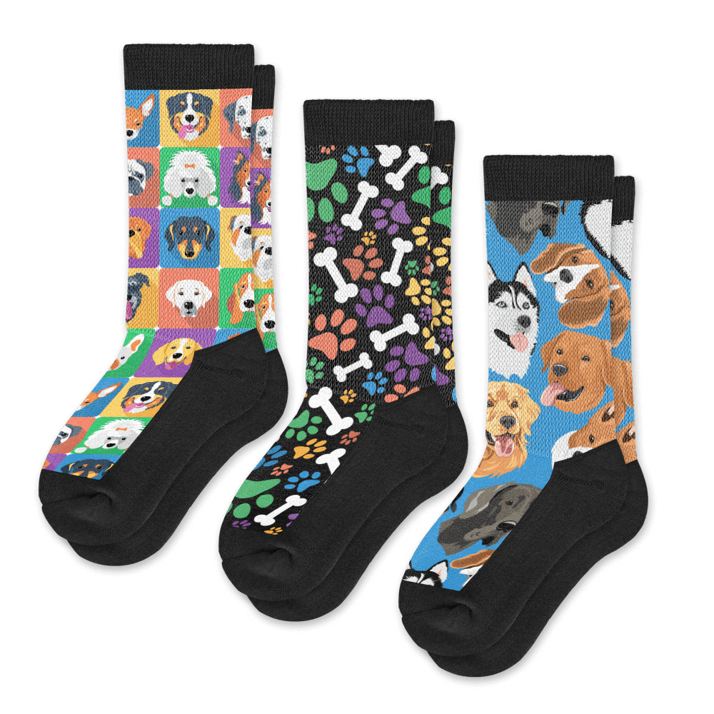 Bark EasyStretch™ Socks 3-Pack Bundle Crew Cut From Viasox Flat View