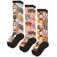 Cat Lovers EasyStretch™ Socks 3-Pack Bundle From Viasox Flat View