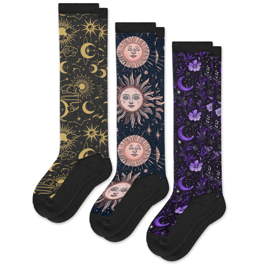 Moonlight EasyStretch™ Socks 3-Pack Bundle From Viasox Flat View