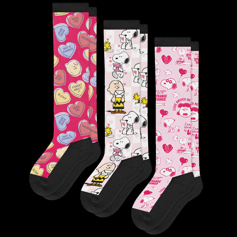 Peanuts Valentines EasyStretch™ Socks 3-Pack Bundle