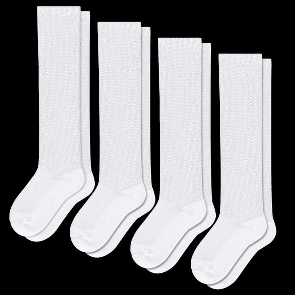 White EasyStretch™ Diabetic Socks 4-Pack