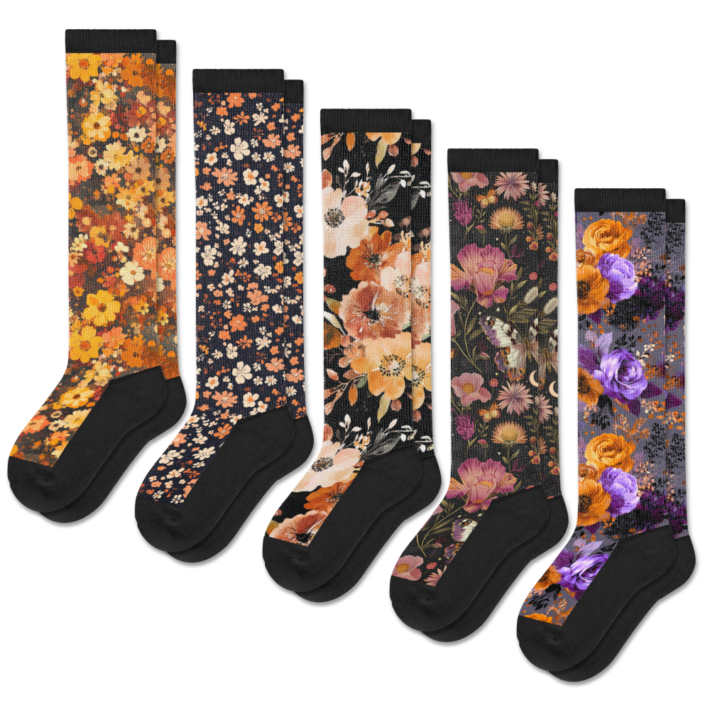 Autumn Bouquet 5-Pack, five pairs of EasyStretch™ socks