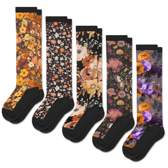 Autumn Bouquet EasyStretch™ Socks 5-Pack Bundle