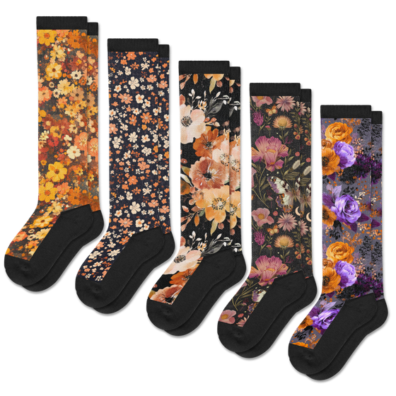 Autumn Bouquet EasyStretch™ Socks 5-Pack Bundle