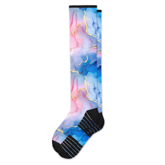 Viasox Pastel Marble Compression Socks front view
