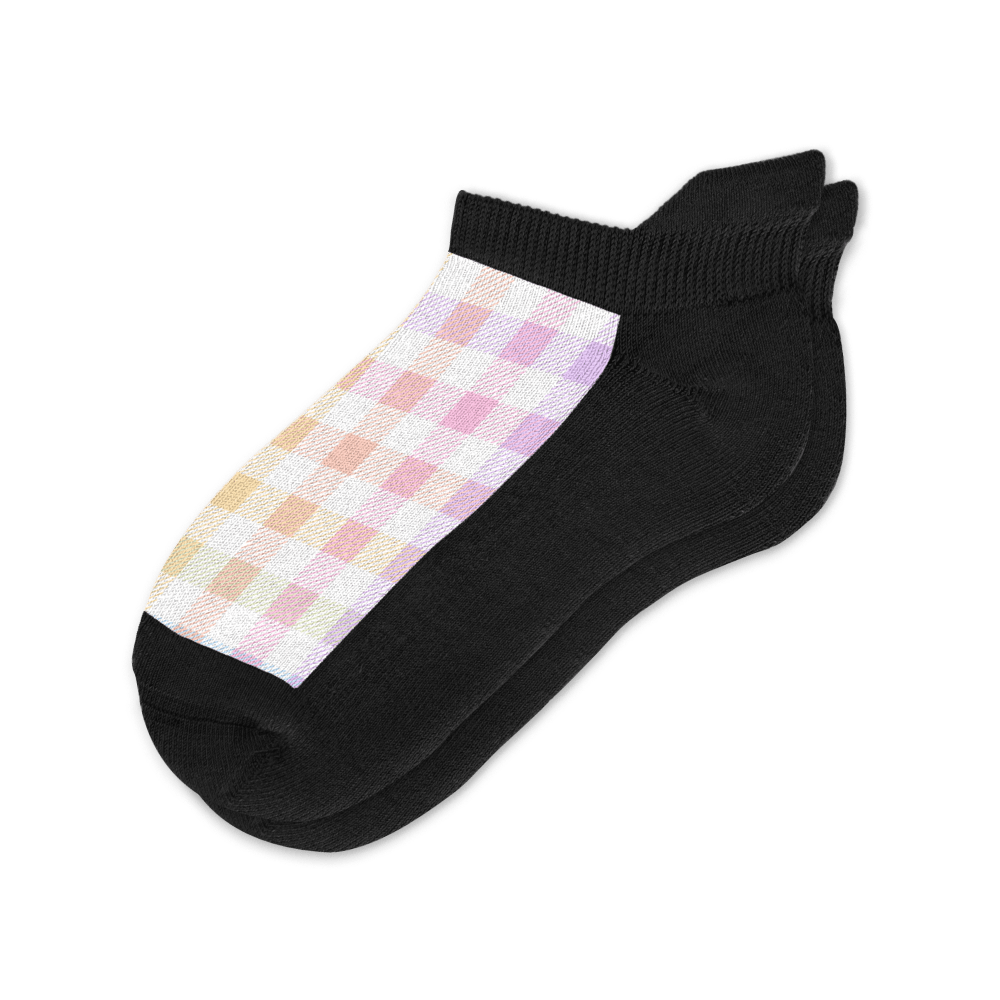 Viasox Pastel Plaid Ankle Socks front view