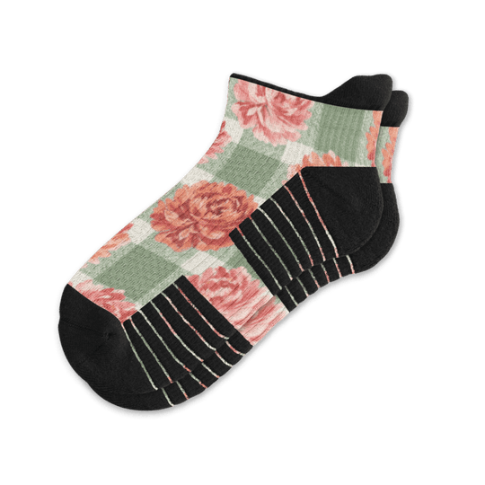 Peony Blooms Ankle Compression Socks