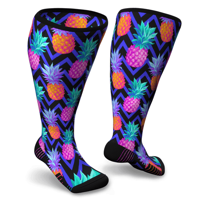 Pineapple pattern compression socks