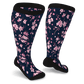 Pink flower socks for diabetics