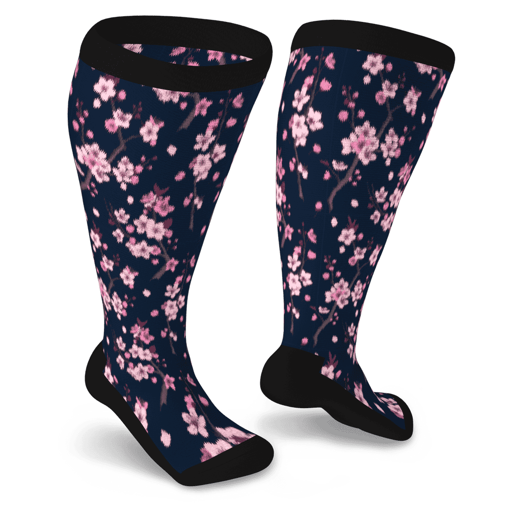 Pink flower socks for diabetics