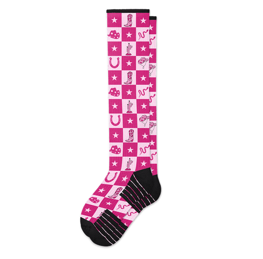 Pink Rodeo Compression Socks