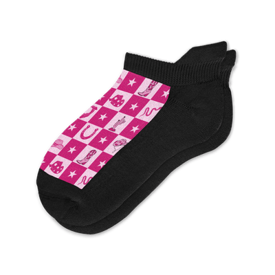 Viasox Pink Rodeo Ankle Socks front view