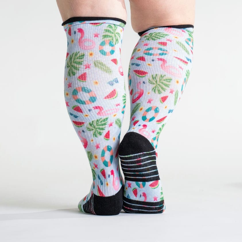 Knee-high leg compression socks