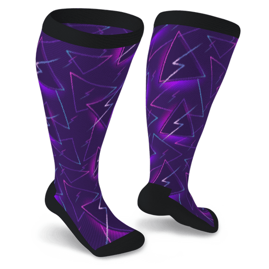 Knee-high purple diabetic socks