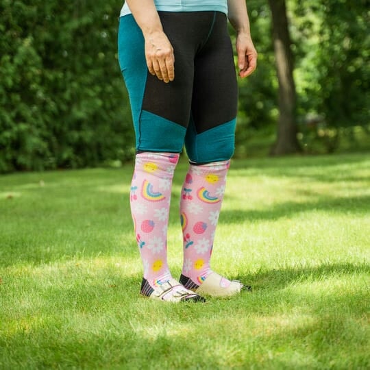 Rainbow compression socks