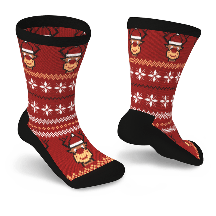 Red Rudolph Non-Binding Diabetic Socks