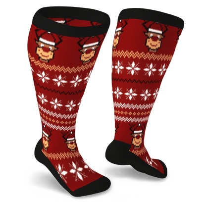 Red Rudolph Non-Binding Diabetic Socks