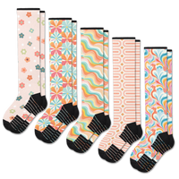 Viasox Retro Pastel Compression Socks 5-Pack Bundle front view