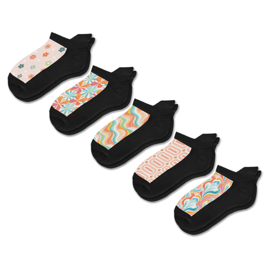 Viasox Retro Pastel Ankle Socks 5-Pack Bundle front view