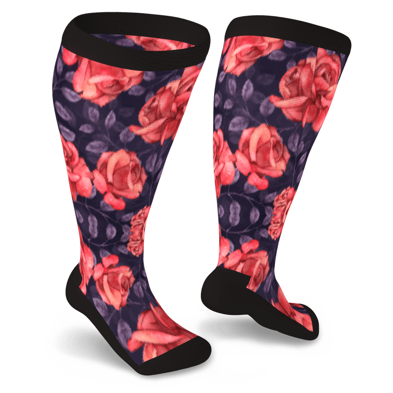 Rose Garden Non-Binding Diabetic Socks