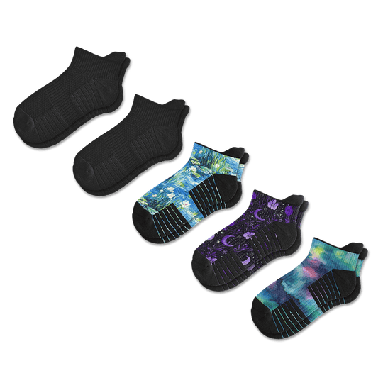 Lunar Lights Ankle Compression Socks Bundle 5-Pack