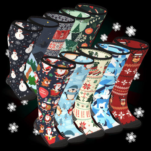 Santa's Stocking Diabetic Compression Socks Bundle 10-Pack