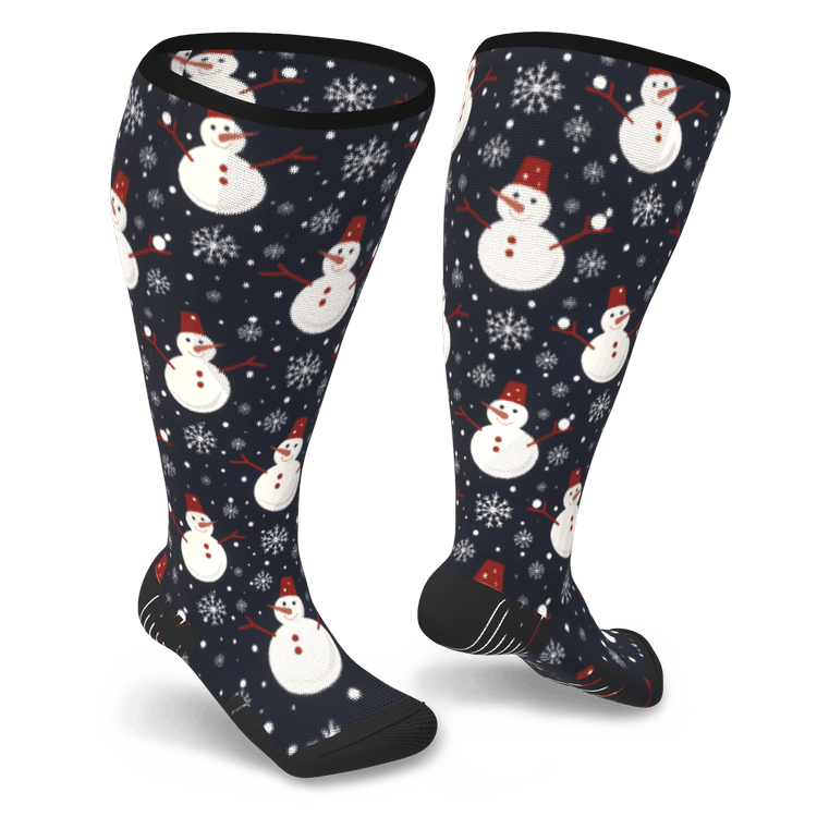 Snowman compression socks