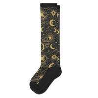 Viasox Star & Moon EasyStretch™ Socks Flat View