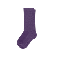 Viasox Royal Purple EasyStretch™ Socks Crew Cut Flat View