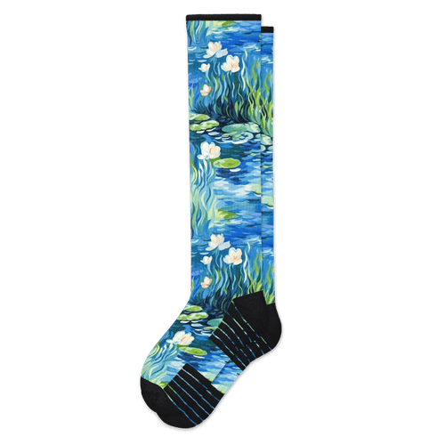 Viasox Water Lily Compression Socks front view