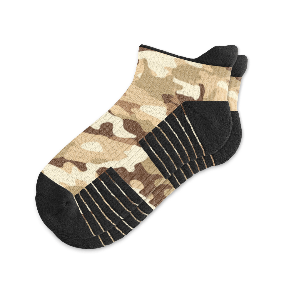 Desert Camo Ankle Compression Socks By Viasox Flat View