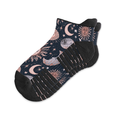Celestial Moon Ankle Compression Socks From Viasox Flat View