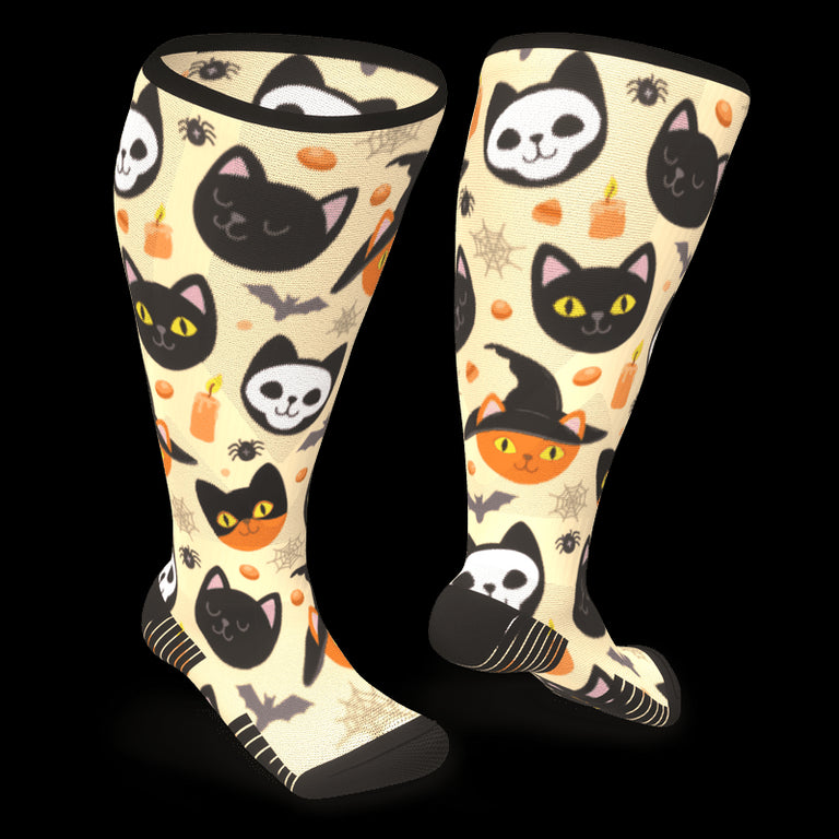 Spooky Cats Diabetic Compression Socks