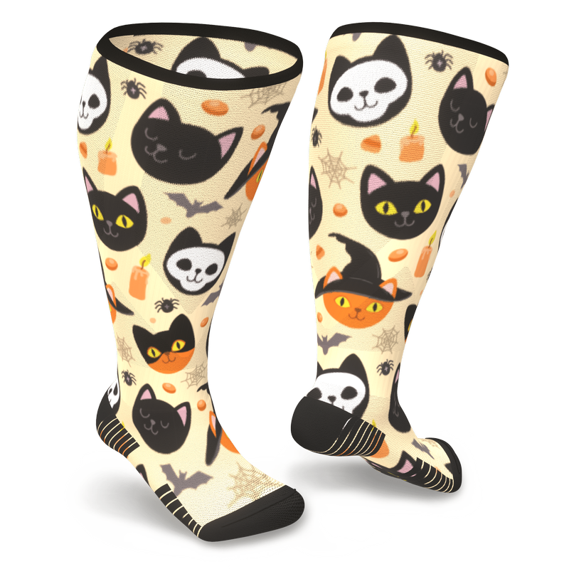 Spooky Cats Diabetic Compression Socks