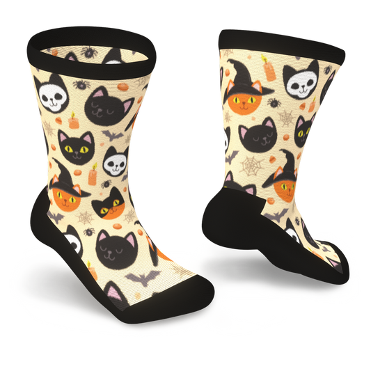 Spooky Cats Non-Binding Diabetic Socks
