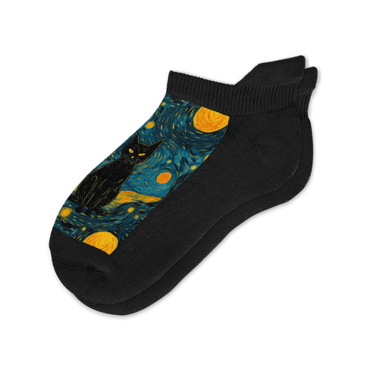 Starry Cat Ankle Socks