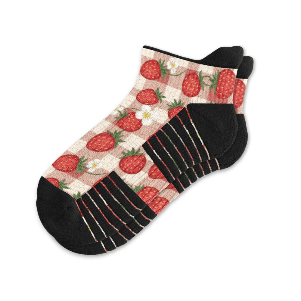 Strawberry Patch Ankle Compression Socks