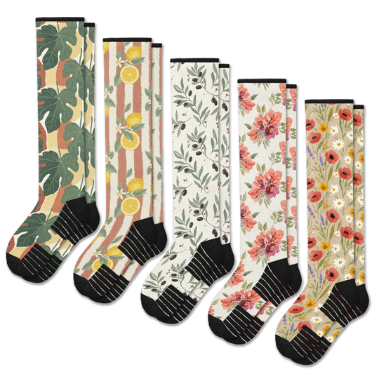 Summer Harvest Compression Socks 5-Pack Bundle