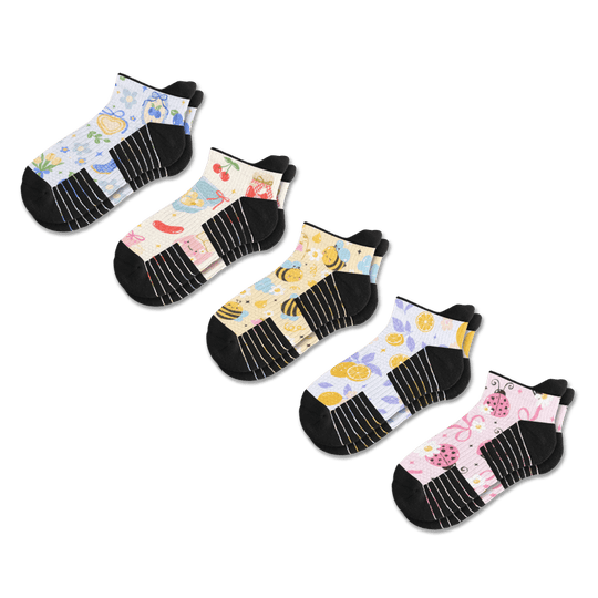 Summer Picnic Ankle Compression Socks 5-Pack Bundle