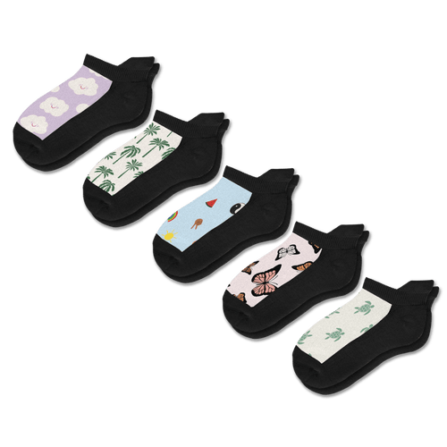 Happy Vibes Ankle Socks 5-Pack Bundle