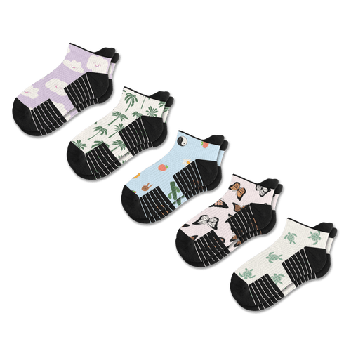 Happy Vibes Ankle Compression Socks 5-Pack Bundle
