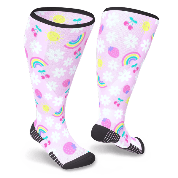 Rainbow compression socks