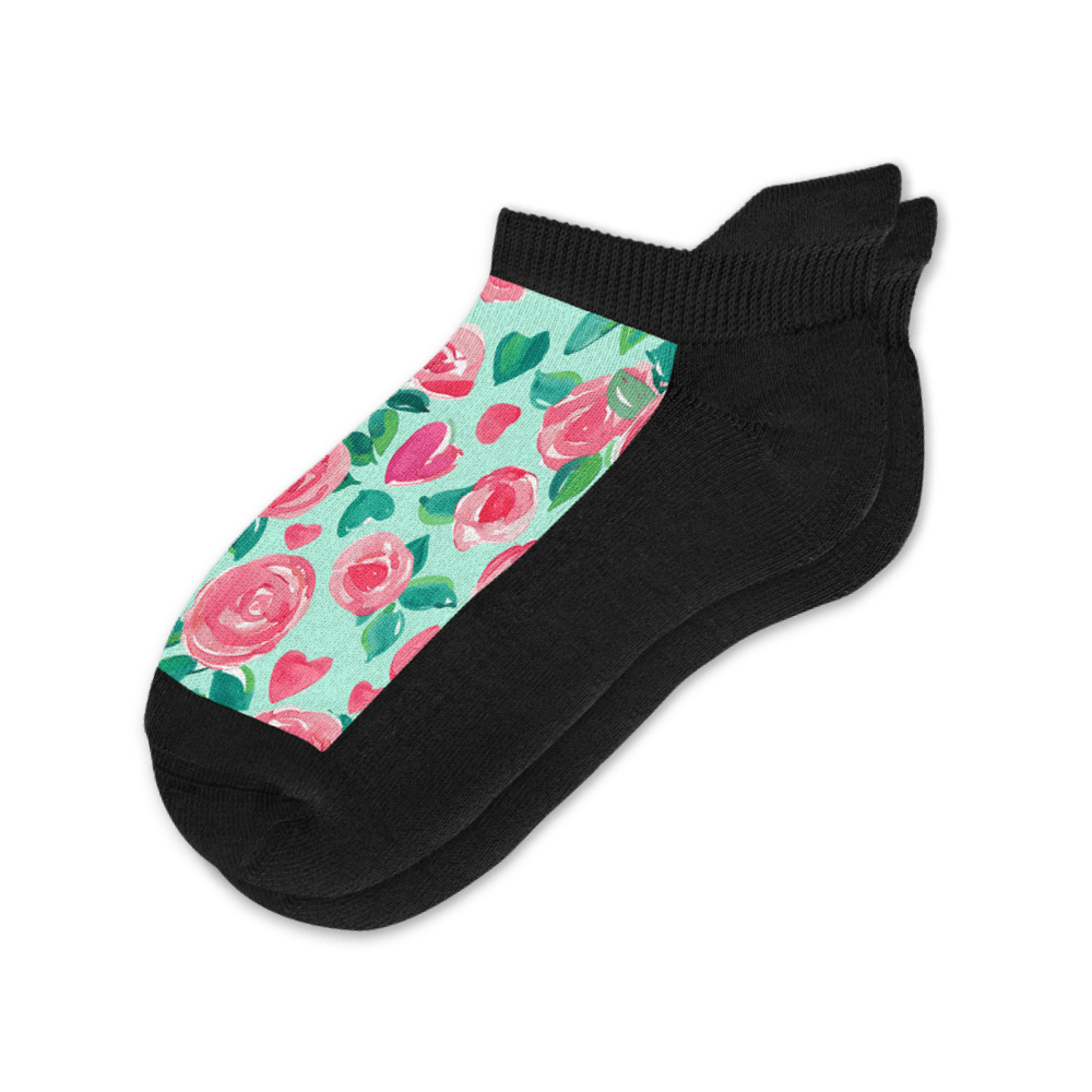 Viasox Sweet Roses Ankle Socks front view