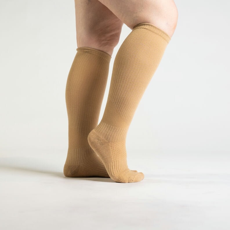 Tan compression socks