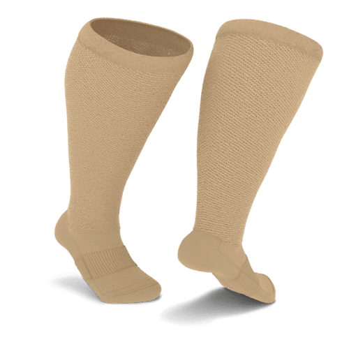 Knee-high tan diabetic socks