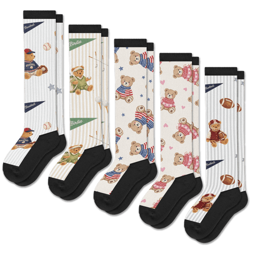 Teddy Bears EasyStretch™ Socks 5-Pack Bundle