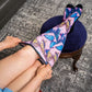 Butterfly knee-high thick diabetic socks