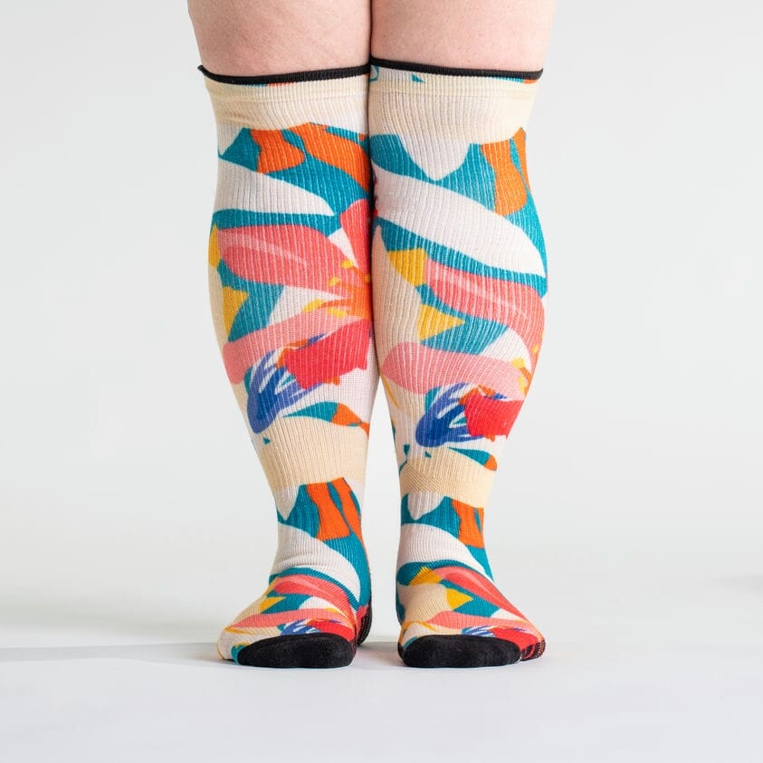 Diabetic flower compression socks